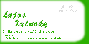 lajos kalnoky business card